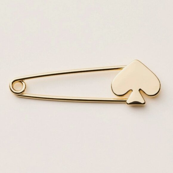 NWOT - Kate Spade Gold Spade Safety Pin Brooch - Picture 1 of 10